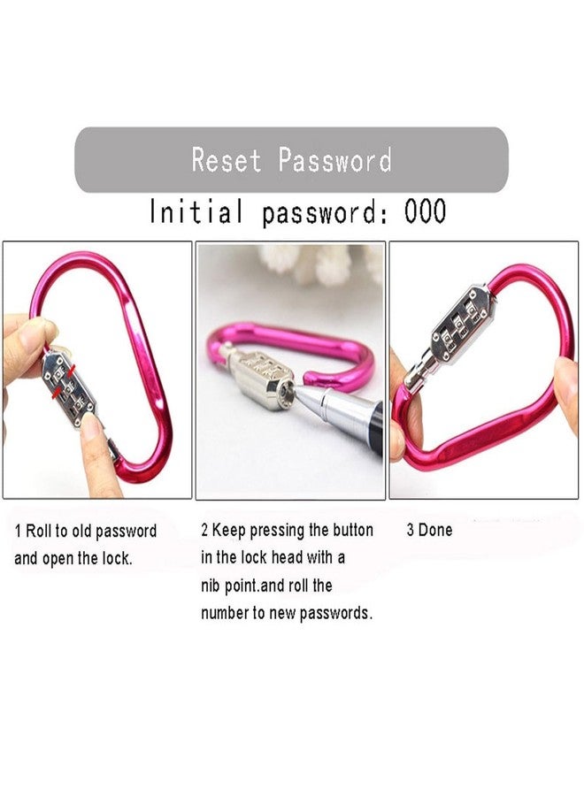 Portible 2-Piece 3-Digit Combination Number Lock with Hook Keyring | Secure Travel Padlock for Backpack, Luggage & Bags Alloy Steel Mini Key Screw Locking Hooks Keychain, Cabinets Lockers Portable - Image 4